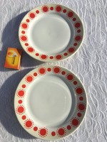 2 db retro Alföldi piros pöttyös kis tányér