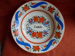 Wilhelmsburgi porcelán rózsás emlék fali tányér