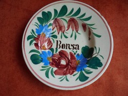 Antik kis méretű hollóházi porcelán Borcsa fali tányér