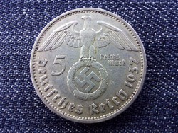 Németország Horogkeresztes .900 ezüst 5 birodalmi márka 1937 D	 / id 13753/