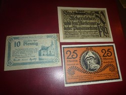 1-1 db klf. 10,25 és 50 Pfennig Német Notgeld szükségpénz egyben eladó! 12