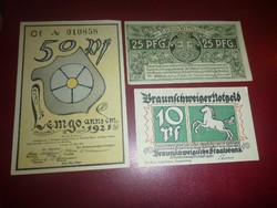 1-1 db klf. 10,25 és 50 Pfennig Német Notgeld szükségpénz egyben eladó! 11