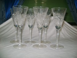 Hat darab pezsgős pohár - talpas kristály pohár