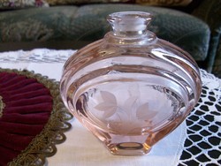 Szép régi rózsaszín parfümös üveg