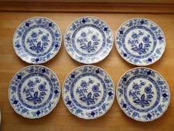 Tirschenreuth Bavaria hagymamintás porcelán süteményes tányér 6 db
