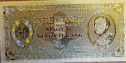 24 kt arany öt pengő bankjegy 