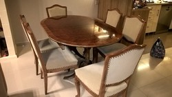 Neobarokk stílusú étkező garnitúra, asztal + 6 szék