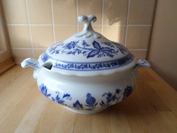 Tirschenreuth Bavaria hagymamintás porcelán leveses tál 3 liter