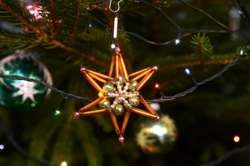 Csillag Gablonz karácsonyfadísz fűzött gyöngy karácsonyfa dísz Gablonzer Jablonec Gablonc Gablonci