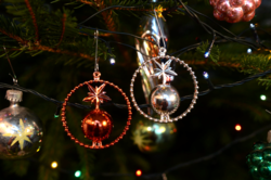 Régi műanyag karácsoynfadísz pár, retro karácsonyfa dísz - karácsonyi dekoráció