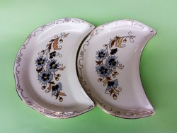 Zsolnay búzavirág mintás csontos tányér pár 3.