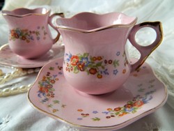 ALM Royal porcelán mokkás szett, csésze kistányér, rózsaszín