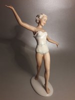 Schaubach Kunst K. Steiner porcelán igen ritka nő szobor, figura - sérült!