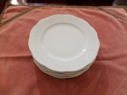 Fehér festetlen herendi desszertes / süteményes tányér 6 db
