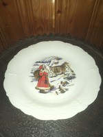Csodaszép Mikulásos Bavaria porcelán tányér tál kínáló
