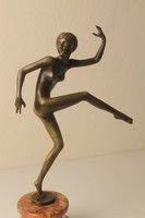 Ribot: Art Deco bronz táncosnő szobor