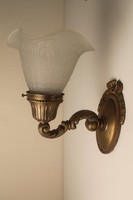 Klasszicista bronz falikar,lámpa üveg búrával