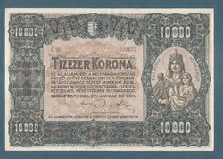 10000 Korona 1920 söteét számozás EF