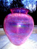 Karcagi  fátyol  üveg váza 21 cm