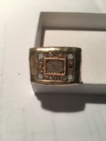 Ezüst gyûrû aranyozva, Swarovsky kövekkel (21)