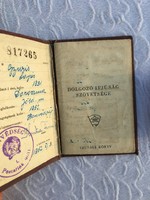 Dolgozó ifjúság szövetsége tagsági könyv 1952 ből gyűjtőknek - Disz bélyeg