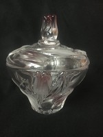 Beautiful walther-glas, German cast glass, with hand-painted tulips and coloring