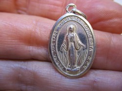 Szép hibátlan antik ezüst Mária medál