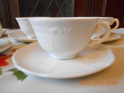 Zsolnay barokk, egyszínű fehér kávés csészék 5 db