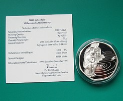 1999-es 2000 Forint, PP - 925 ezüst - Millennium- 1999/2000 évfordulóra - Certi-vel  