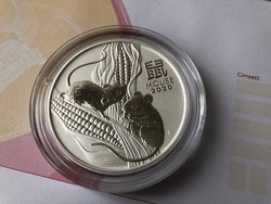 2020 Ausztrál patkány ezüst érme 62,2 gramm 0,999 Ritka