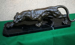 Bronz párduc szobor