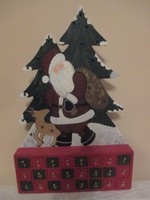Karácsonyfa a mikulással fa nagyméretű adventi naptár.61,5 x 40 x 6 cm.