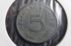 Német III. Birodalom, 5 Pfennig 1941 F!