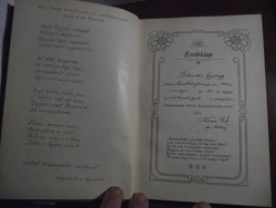Konfirmácziói Emlékkönyv 1903, 1934-es emléklappal,kézzel írt verssel, újságkivágással, Ritkaság