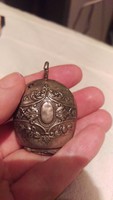 antik ezüst csörgő medál