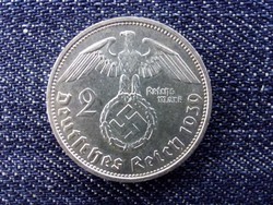 Németország Horogkeresztes .625 ezüst 2 birodalmi márka 1939 F / id 13728/