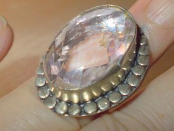 Hegyikristály köves 925 ezüst tekintélyes kézműves Gyűrű 8.5 - es