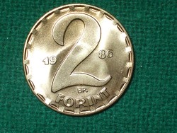 2 Forint 1986 ! Csak 30000 db. ! Nem Volt Forgalomban ! Verdefényes ! A Legritkább 2 Forintos ! 