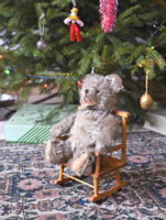 Nyitott szájú régi szalmamackó - Berge, Tiere mit Herz - maci medve - teddy bear