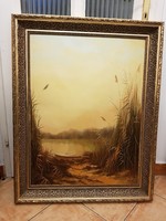 Fegyó Béla vízparti festménye, gyönyörű állapotban, 60x80+keret