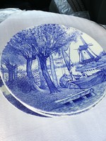 Delft Boch kék Holland porcelán fali tányérok 3db nagyméretű