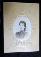 Queen Elizabeth Sissi original photo Hungarian holy crown relief embossed circa 1890