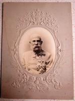 Ferenc Joseph King of Hungary original photo Hungarian holy crown relief embossed circa 1890