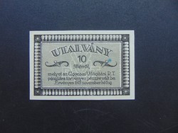 10 fillér 1919 Ugocsai Világítás RT Hajtatlan bankjegy  