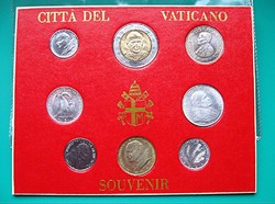 VATIKÁNI Szuvenir - CITTA DEL VATICANO - Souvenir -8 db-os album- 1-5-10-20-50-100-100-500 ₤