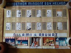 Állami Áruház plakát 70x49 cm 60-as évekbeli Kasso rajzokkal