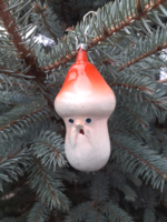 Régi üveg? karácsonyfadísz gomba télapó - retro mikulás gomba karácsonyfa dísz karácsonyi dekoráció