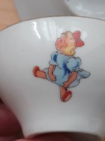 Kora  retro baba, mese porcelán teás készlet a 1968-ból,  Alföldi Porcelángyárából - ritkaság!