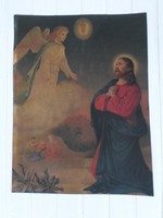 Antik nyomat - Jézus ábrázolás angyallal  47 x 36 cm