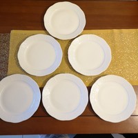 Fehér festetlen herendi lapos tányér 6 db